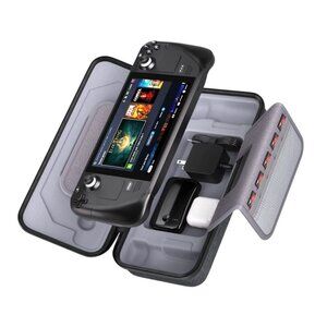 Steam Deck Carrying Case – Hard Shell Travel Bag with Charger Storage Stand Base